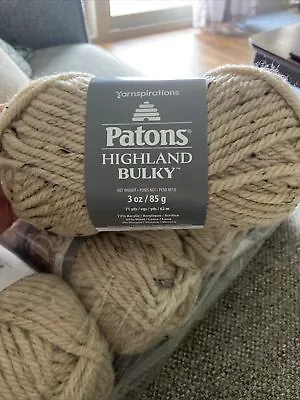 Patons Highland Bulky Yarn -Wheat (Lot Of 8 Skeins- Total Yardage -568 ) • $40