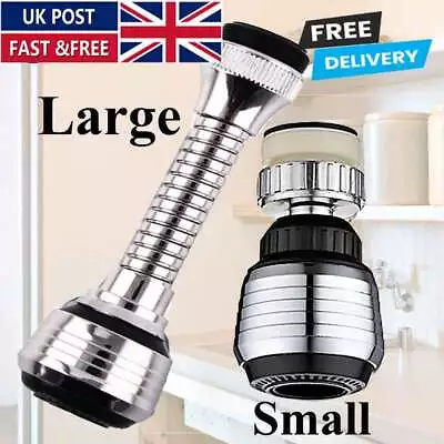 360° Flexible Faucet Extender Bendable Kitchen Sink Tap Spray Head Attachment UK • £4.66