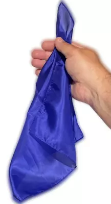 12  Inch BLUE MAGIC SILK Handkerchief Scarf Trick Hanky Magician Prop Thumb 100% • $6.89