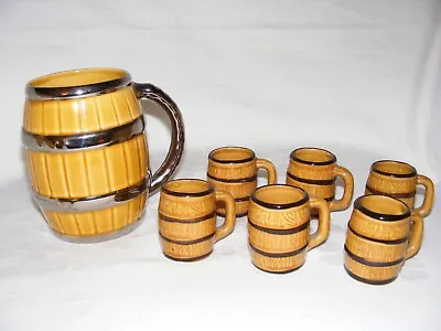 £19.99 • Buy  Vintage Beer Barrel Mug & 6 Shot Barrels Wade Pottery Mancave, Pub, Bar,Tankard