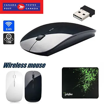 Wireless Optical Mouse Mice+USB Receiver Mouse Pad For PC Computer 2.4GHz PC Mac • $13.89