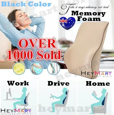 $19 • Buy Black Memory Foam Lumbar Back Support Cushion Pillow Home Car Office Seat Chair1