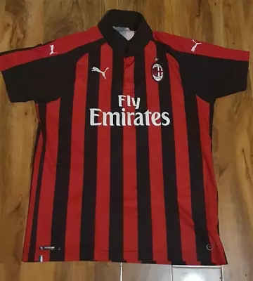 Ac Milan Puma Red/black T Shirt Jersey Size XL • £15