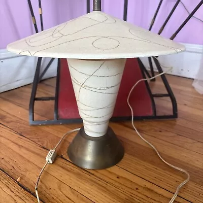 VTG MCM Spaghetti Fiberglass Atomic Flying Saucer UFO  Lamp Swivel Top • $69.99