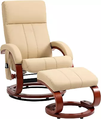 Recliner Chair With Ottoman Electric Faux Leather Recliner With 10 Vibration Po • $286.99