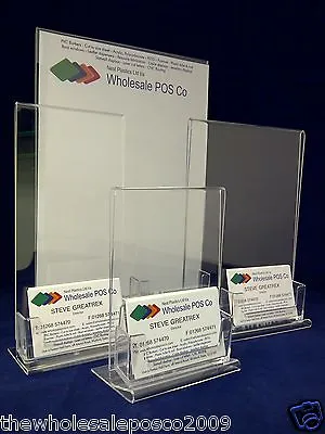 Acrylic Poster Menu & Business Card Holder Display Stands A4 A5 A6 & Dl Size • £11.26