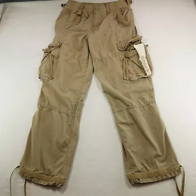 Aeropostale Paratrooper Cargo Pants Mens 30x31 Biege Utility Baggy Military Belt • $84.99