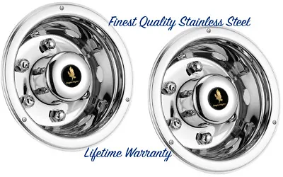 $234.58 • Buy 17.5  Trailer Stainless Steel Wheel Cover Hub Caps Dual Wheel Rim Simulators ©