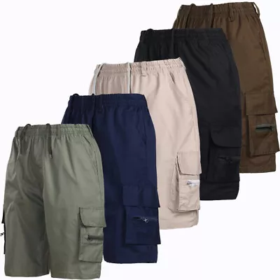 US Mens Cargo Combat Shorts Casual Work Wear Lightweight Cotton Half Pants New • $16.99