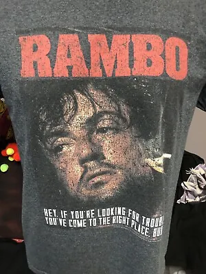 Rambo First Blood 2017 Vintage Look Gray Large T-shirt Sylvester Stallone ￼ • $45.95