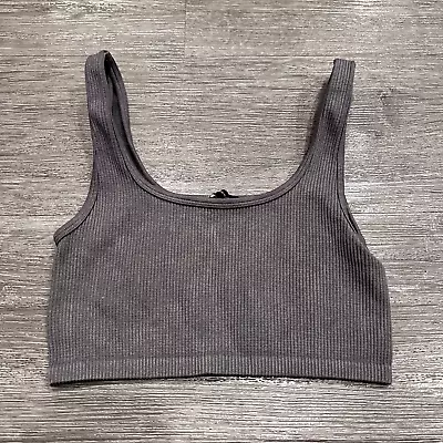 Zara Crop Top Womens Extra Small Gray Shirt Summer Strap Casual Lounge Ladies • $8