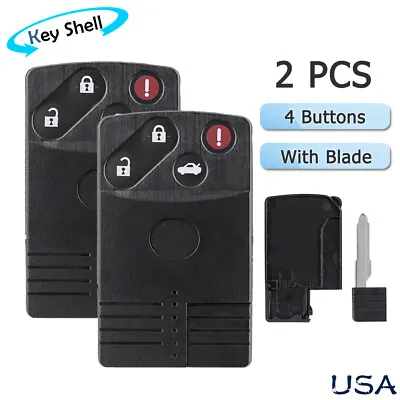 2 Replacement For 2004-2011 Mazda RX-8 4-Button Smart Card Remote Key CASE SHELL • $16.49