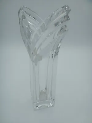 Mikasa Deco Clear Crystal Tulip Style Vase V Shape 8” Germany Great Condition • $21.36