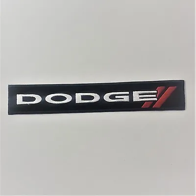 DODGE Embroidered Patch High Quality Iron-on TRACKS LONG BLACKWHITE RED • $9.99