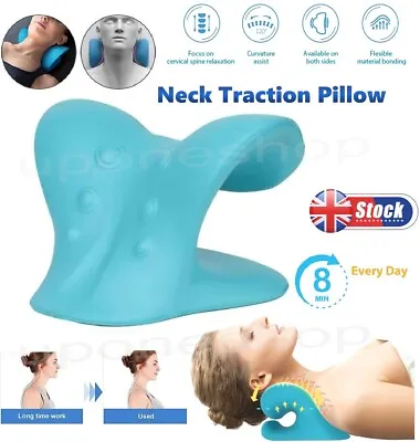 Neck Stretcher Cervical Traction Pillow Pain Relief Adjustable Shoulder Massager • £7.29