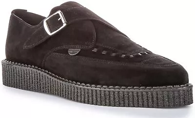 Underground Apollo Pointed Tow Buckle Up Creeper Flat Black Suede UK 3 - 12 • £179.99