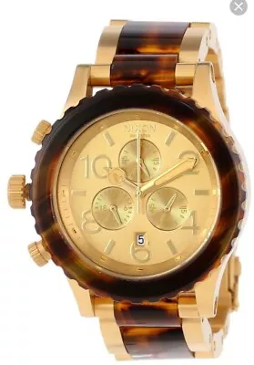NIXON 42-20 Gold Tortoiseshell Pattern Men Wristwatch Chronogragh Used • $100