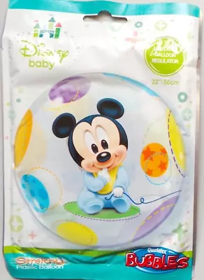 Qualatex Bubble Balloon 22  (56cm) Blue Disney Baby Mickey Mouse Boy New Born • $3.72