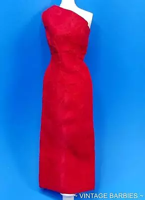 Vintage Barbie Doll Sized Red Satin Gown / Dress Excellent ~ 1960's • $12.99