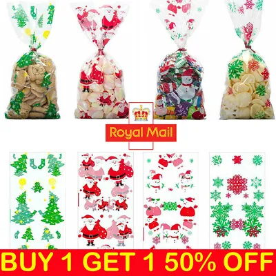 50pcs Cellophane Sweet Gift Cello Display Bags Candy Cakes Pop Kids Party Treats • £3.59