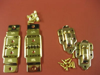 Dansette Vintage  Record Player Cabinet Spares Brass Cheney Hinges/lid Catches • £14.95