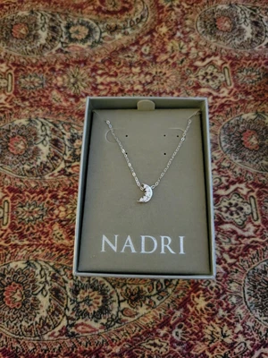 $25 • Buy NADRI Moon Necklace.  NWT. Silver With Crystals.