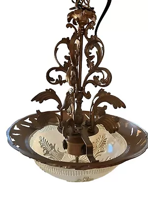 Light Fixtures Ceiling Chandelier Vintage Brass Tone Vine MCM Regency • $51