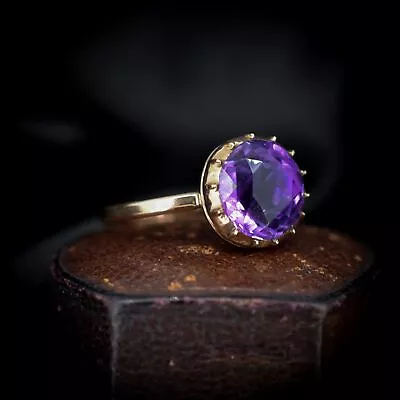 £595 • Buy Antique Georgian Amethyst 14ct 14K Gold Round Conversion Ring