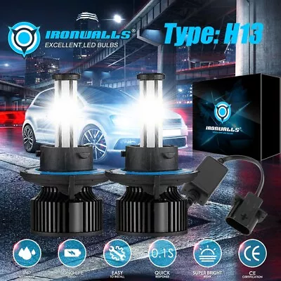 6-SIDES H13 9008 LED Headlights Bulbs Kit High Low Beam 6500K Super Bright White • $32.99