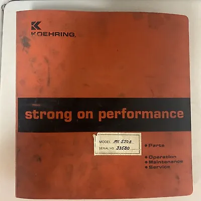 $175 • Buy Koehring Lorain Mc550a Parts Book