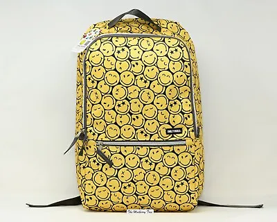 CONCEPT ONE SMILEYWORLD Backpack 13-inch Laptop Sleeve Yellow Smiley Nylon NWT • $49