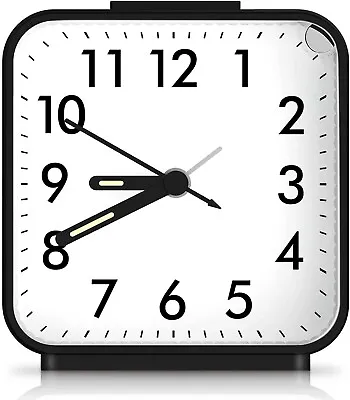 $30 • Buy Analog Alarm Clock, Silent Non Ticking Small Clock, Travel Alarm Clock With Snoo