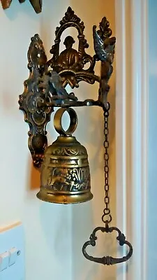 Vintage Brass Wall Mounted Monastery Bell • £125