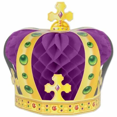 Mardi Gras Crown Centerpiece 8  Paper Purple Mardi Gras Decorations Supplies • $6.79