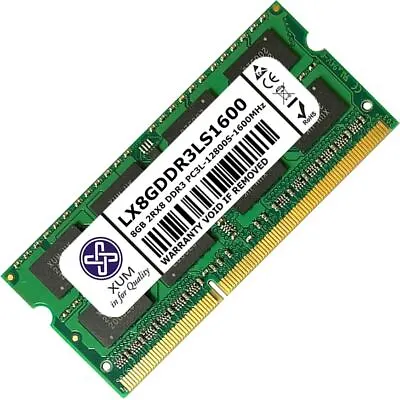 XUM 8GB Laptop Memory RAM SODIMM 1600MHz PC3-12800 DDR3L 1.35V 204 Pin Lot • £10.94
