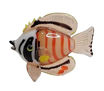 Art Glass Murano Style Fish Paperweight Small Orange Shelf Decor • $15.56
