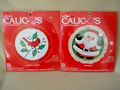 2 Vintage 1982 Calic O'S Applique With 10  Wooden Framing Hoop / Sewing Kit /NEW • $3.99