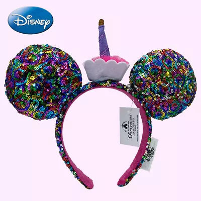 Birthday Cake With Candles Minnie Mouse Ears Disney- Parks Headband Girls Women • $14.70