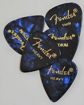 5  X  Fender Guitar Picks Blue 351 Thin Medium Heavy • $6.30