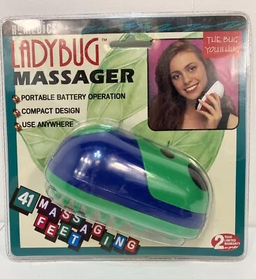 HoMedics Ladybug Massager Model PM-8 Vintage 1994 Compact Portable Blue & Green • $24