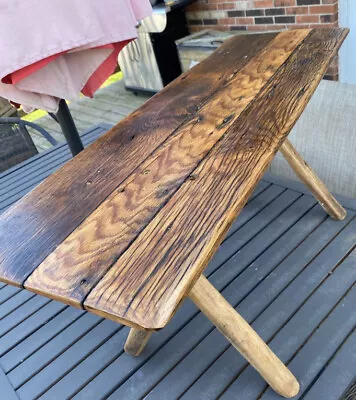 Hand Made Antique Oak Bench • $89