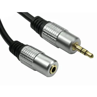 2m 3.5mm Jack AUX Headphone Extension Cable Lead Stereo Plug M To F GOLD OFC • £2.89