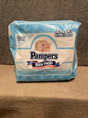 Vintage Sealed Very Rare HTF Pampers Baby Fresh Moisture Pillow Wipes Jumbo 168 • $85