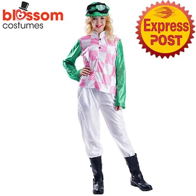 IC48 Deluxe Jockey Horse Rider Womens Melbourne Cup Sport Costume Outfit Hat • £27.89