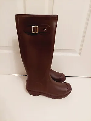 Brown Fashion Wellington Boots Size 4 • £13