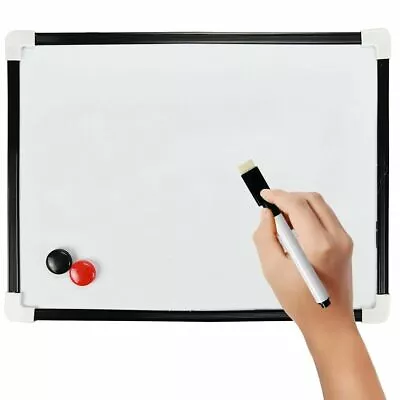 MAGNETIC SMALL WHITE BOARD Whiteboard Dry Wipe Wall Hanging Memo List Planner UK • £3.75