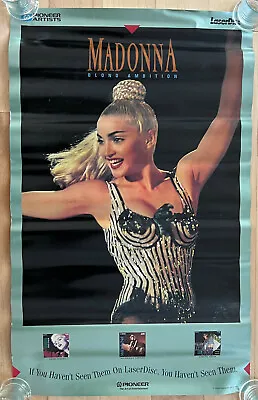 Madonna  Blond Ambition Tour Laserdisc Original Promo Poster  23 X 37 • $99