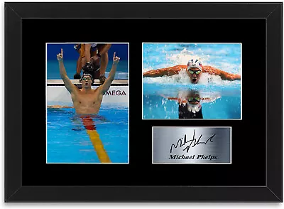 Michael Phelps Olympic Swimmer Signed Autograph Photo Display Framed Poster A4 • $23.61