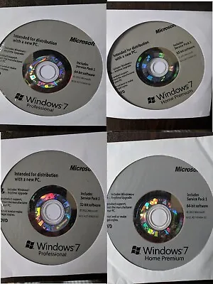 £9.99 • Buy Microsoft Windows 7 Home Premium Professional 32 64 Bit Full Repair Upgrade Disc