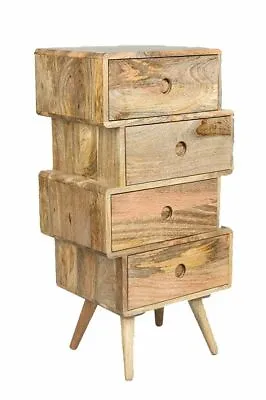 Solid Mango Wood Light Vintage Chest Of Drawers Large New Indian Furniture  • £254.95